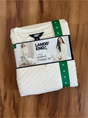 Lands' End Quilted Lounge Set - Cream